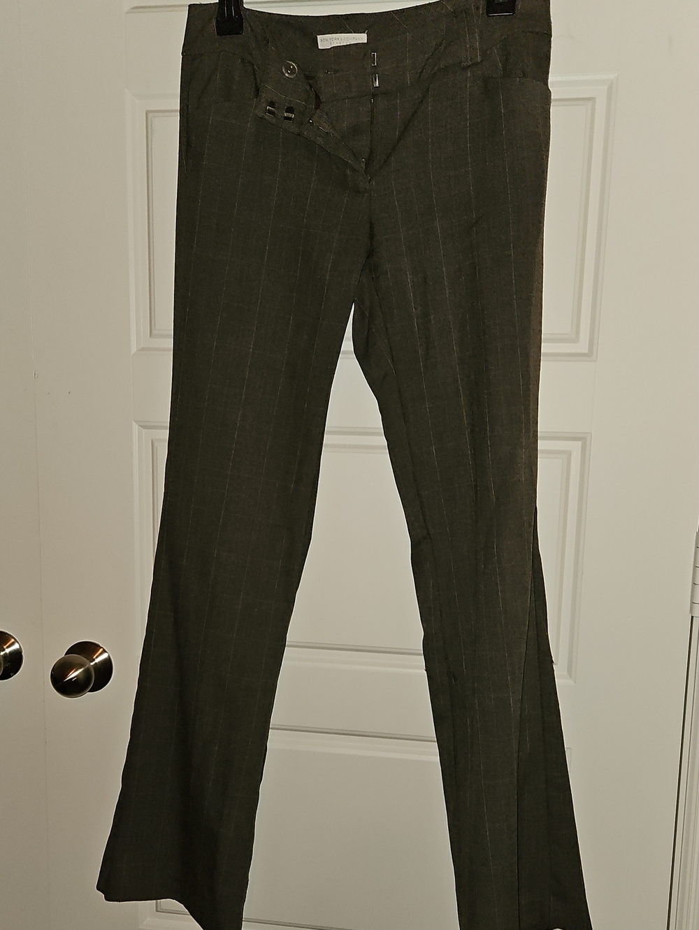 New York & Company Brown Pinstripe Dress Pants